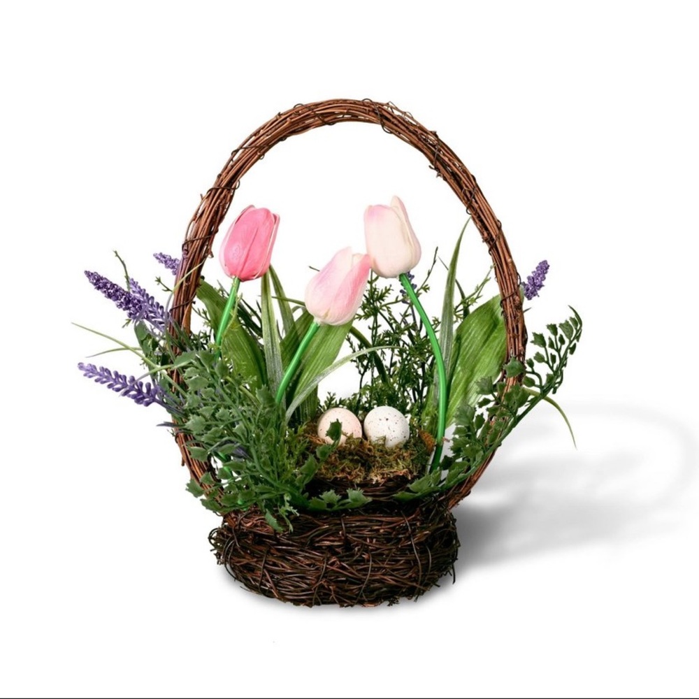 New! Target Bullseye Playground Tulips Faux Floral Wreath Basket, 2026